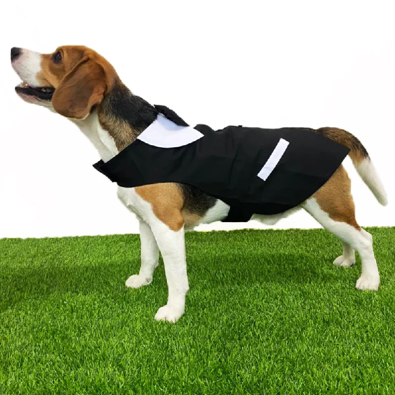 Dogobow Tuxedo Wrap for Dogs (Black / White) (Get a Bow Free)