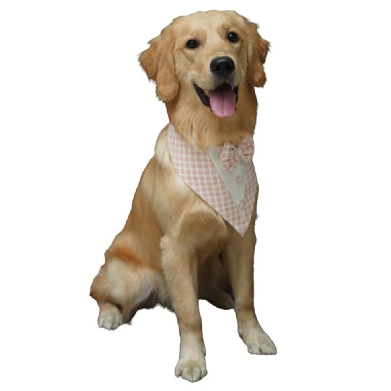 Floof & Co Cotton Tux Bandana for Dogs (Peach)