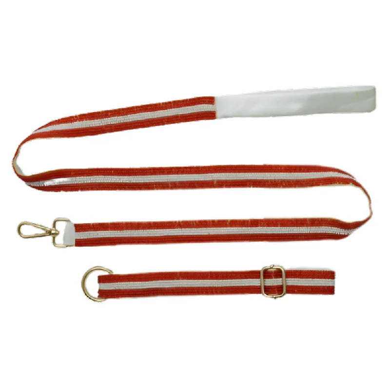 Floof & Co Paw Ruby Pearl Leash & Collar (Red)