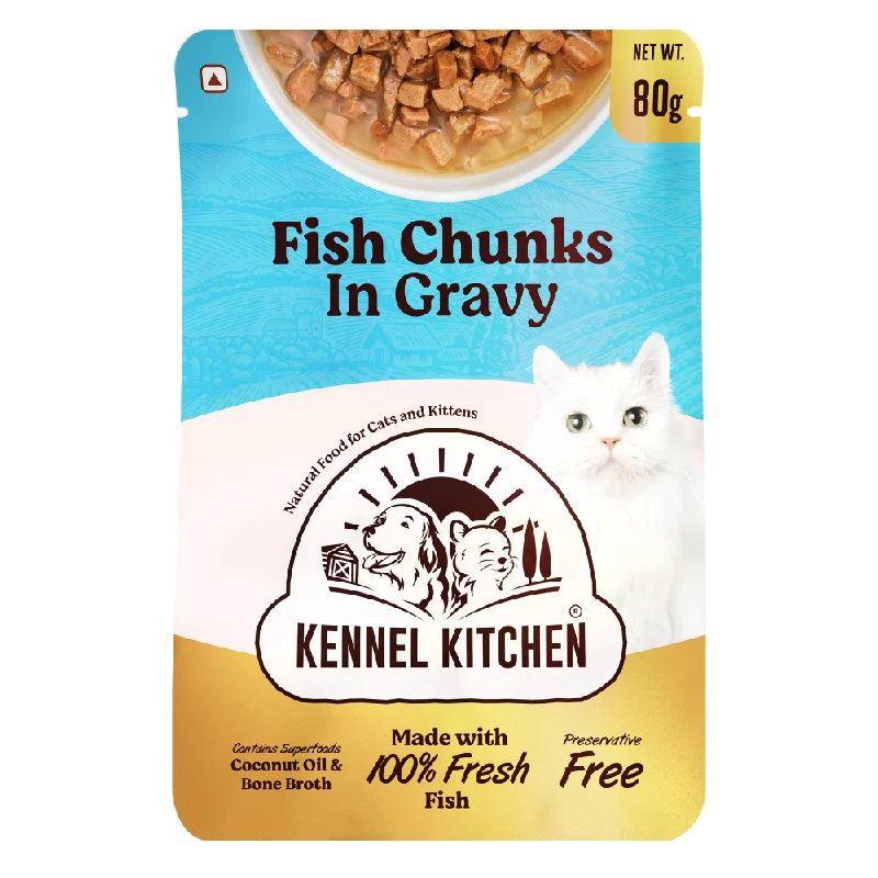 Kennel Kitchen Fish Chunks in Gravy for Cats (80g)