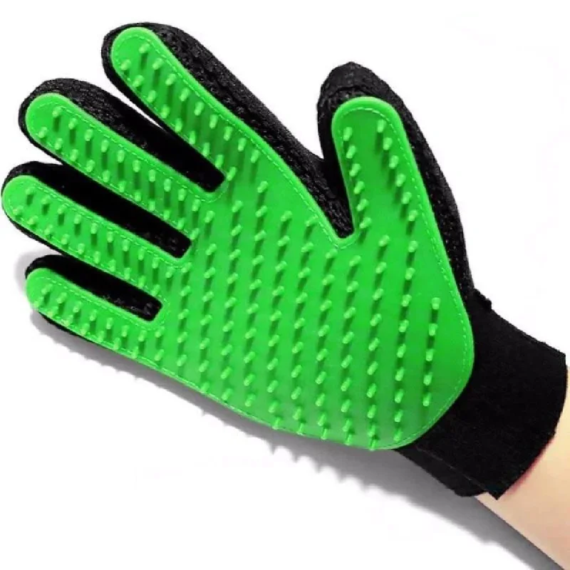 Kiki N Pooch True Touch Grooming Gloves for Dogs and Cats (Green)