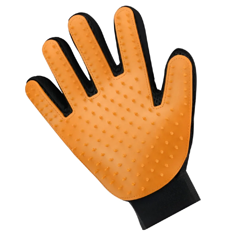 Kiki N Pooch True Touch Grooming Gloves for Dogs and Cats (Orange)