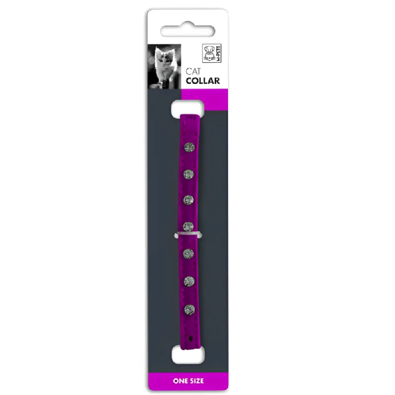 M Pets Diamond Collar for Cats (Purple)