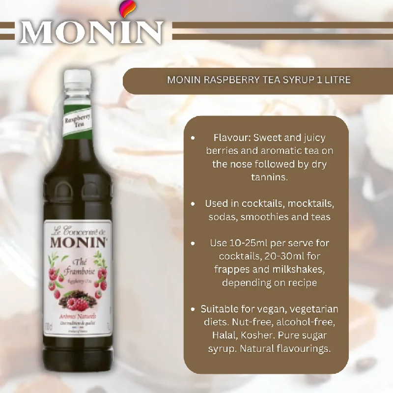 Monin Raspberry Tea Syrup 1 Litre