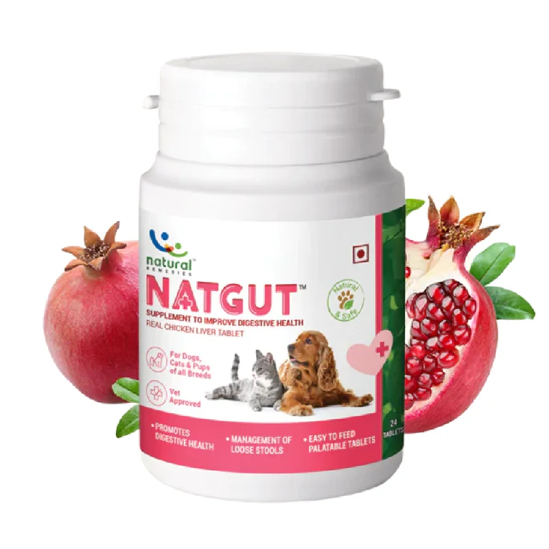 Natural Remedies Natgut Digestive Tablets for Dogs and Cats