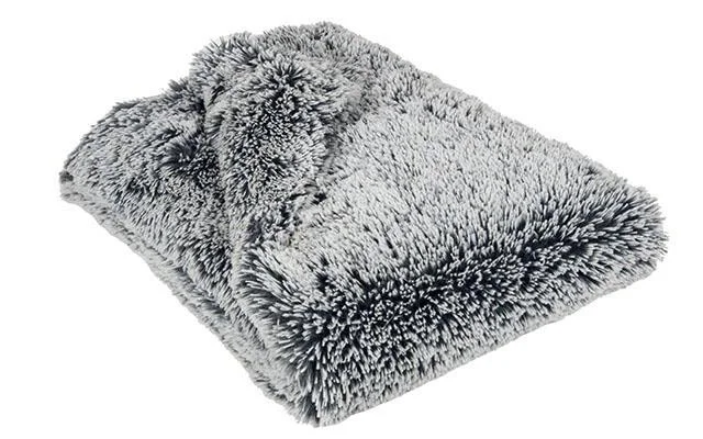 Faux Fur Blanket in Slate & Blue Steel