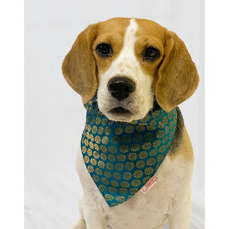 Pawgypets Occasion Wear Bandana for Dogs and Cats (Teal Blue)