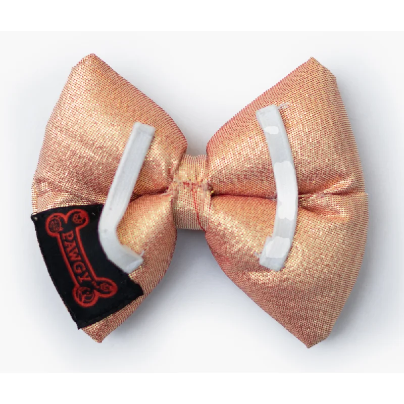 Pawgypets Party Wear Bowtie for Dogs and Cats (Rose Gold)