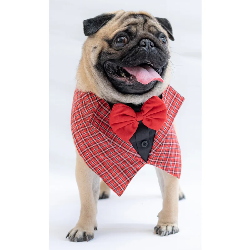 Pawgypets Waistcoat Bandana for Dogs and Cats (Red)