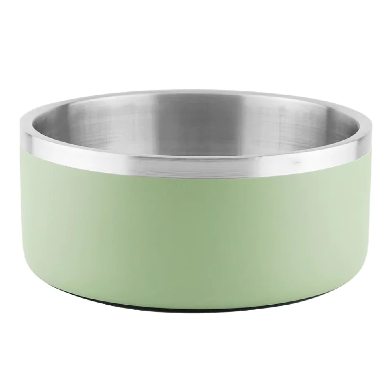 Pawpourri Camping Double Wall Bowl for Dogs and Cats (Light Green)