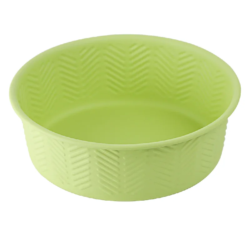 Pawpourri Premium Chevron Emboss Bowl for Dogs and Cats (Green)