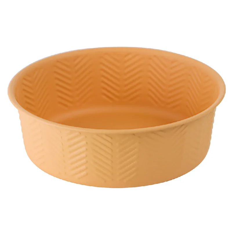 Pawpourri Premium Chevron Emboss Bowl for Dogs and Cats (Peach)