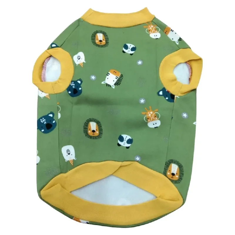 Pet Set Go Animals Fleece T-shirt for Dogs (Green)