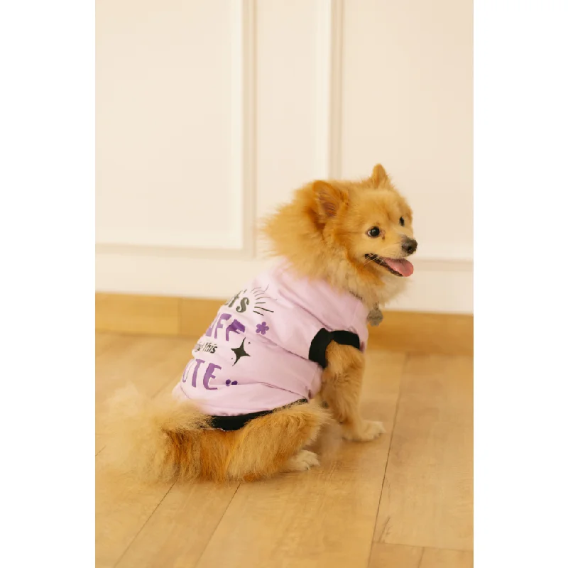 Pet Set Go Its Ruff Being This Cute T-Shirt for Dogs (Light Voilet)