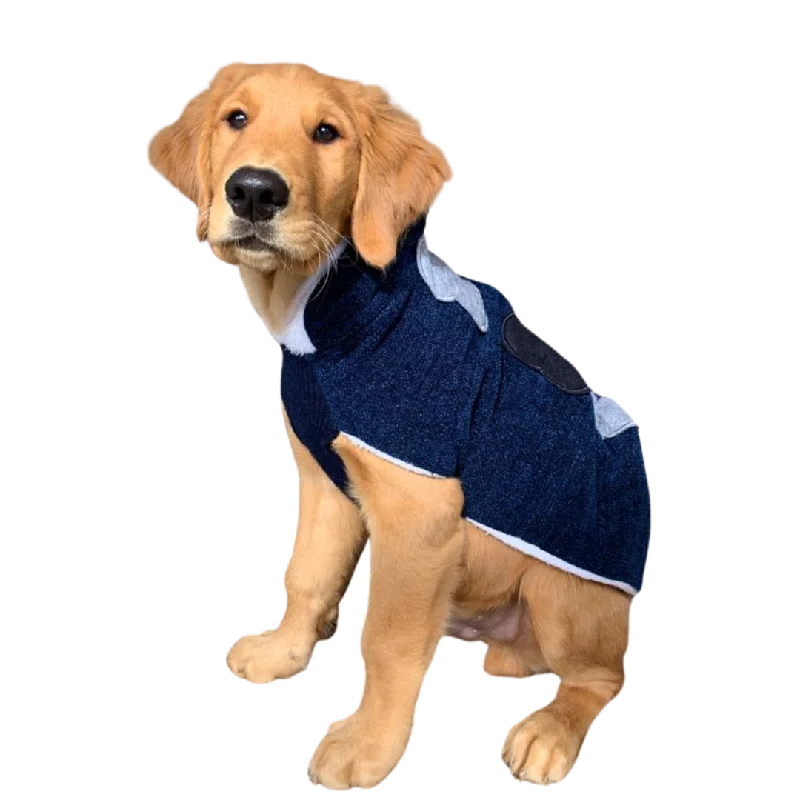 Pet Snugs Fur Coated 3 Bones Sweaters for Dogs (Dark Blue)