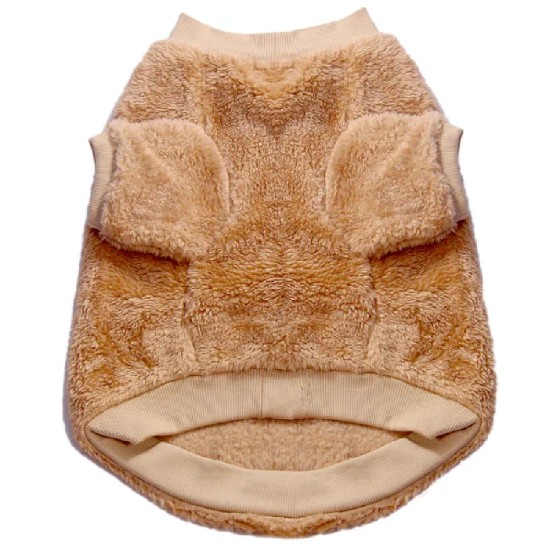 Petsnugs Camel Furry Sweater for Dogs and Cats (Camel)