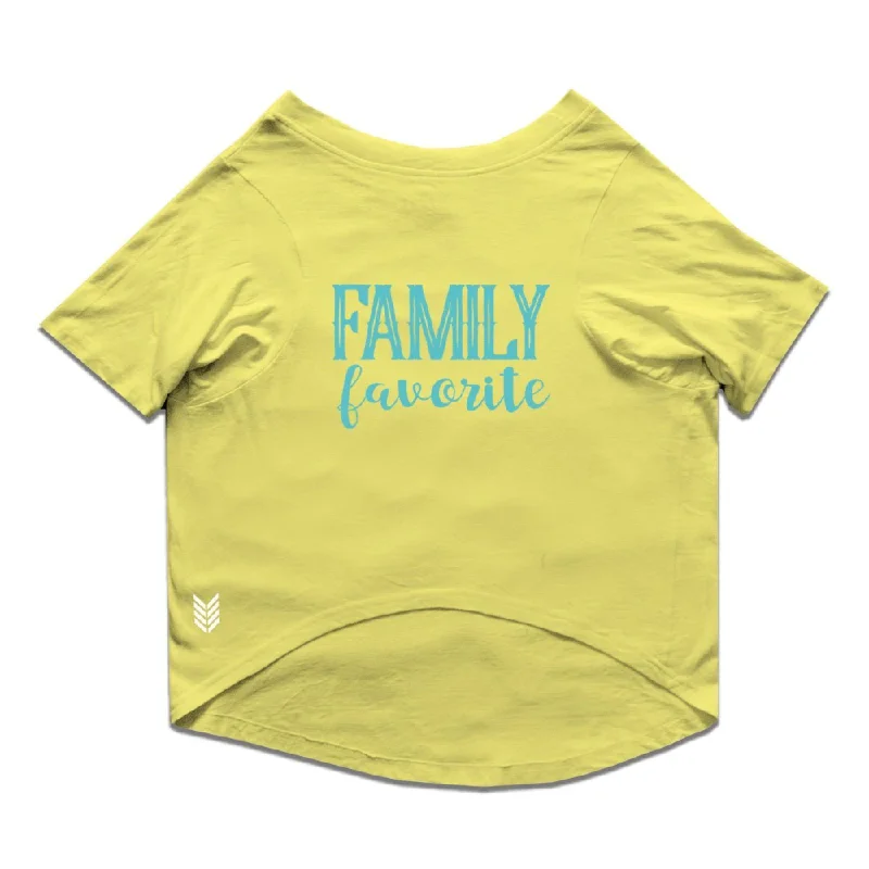 Ruse "Family Favourite" Printed Half Sleeves T Shirt for Dogs (Lemon Yellow)