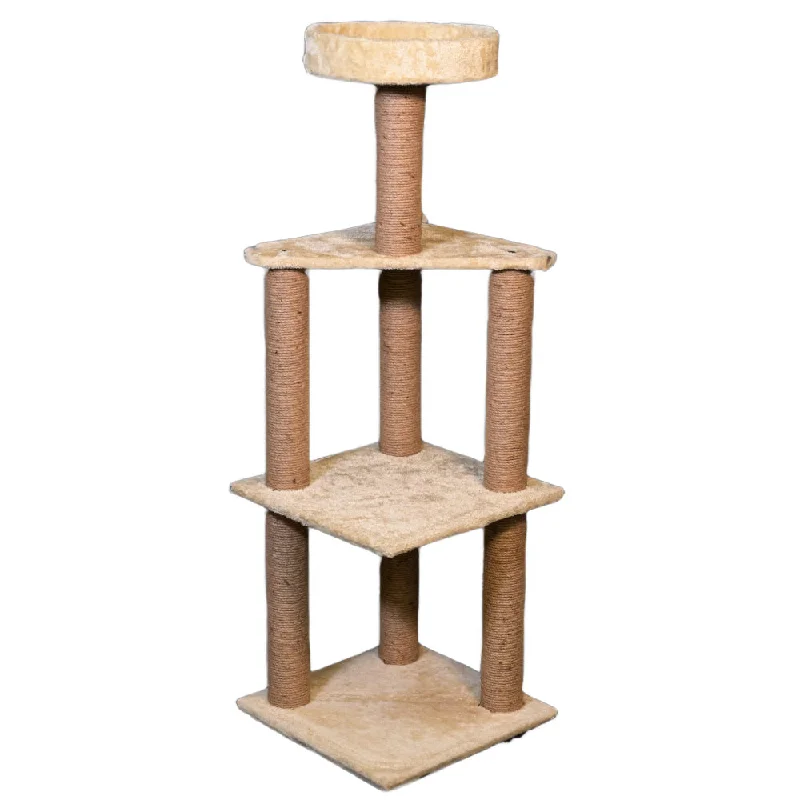 Skatrs Scratchy Wonderland Jumbo Multi Level Cat Tree with Sisal Posts Toy (Beige)