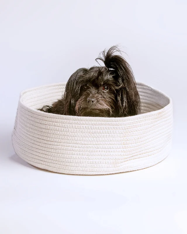 The MarmaBea Basket Pet Bed with Furry Pillow (FINAL SALE)