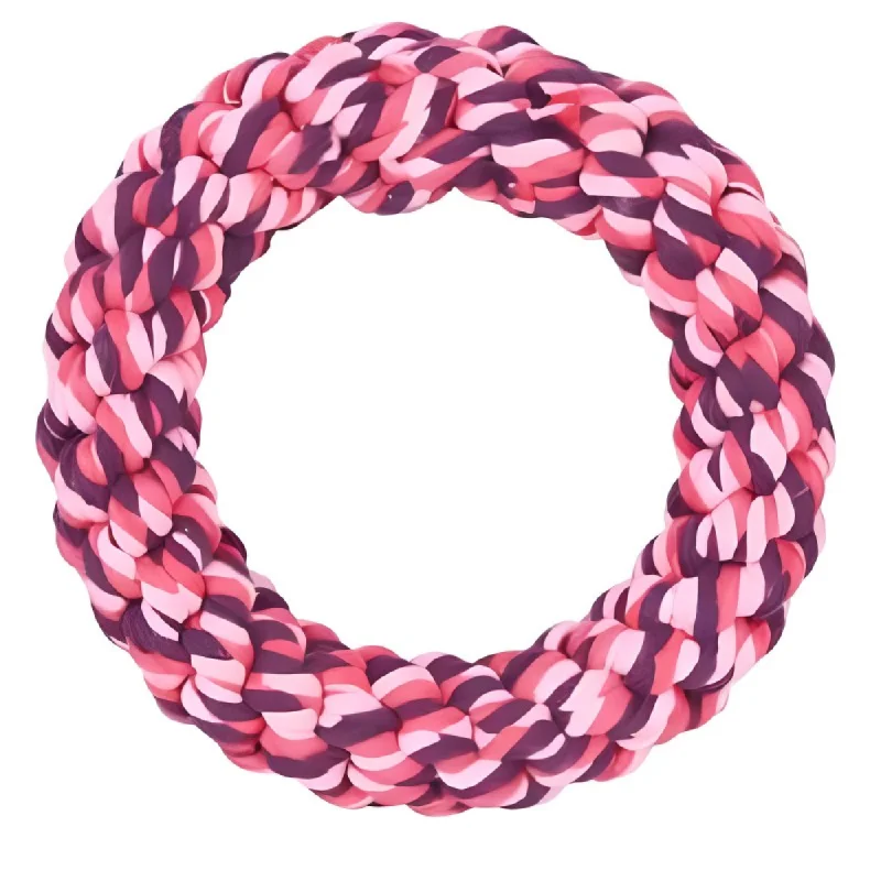 Trixie Rope Ring Toy for Dogs (Pink)