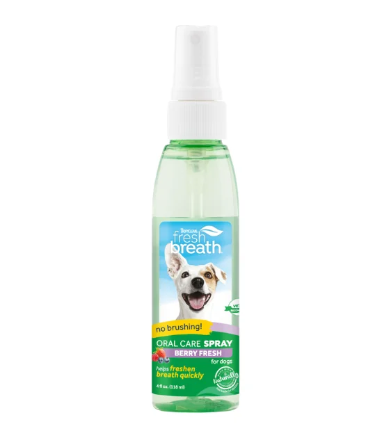 Tropiclean Fresh Breath No Brushing Oral Care Spray for Dogs (Berry Fresh)