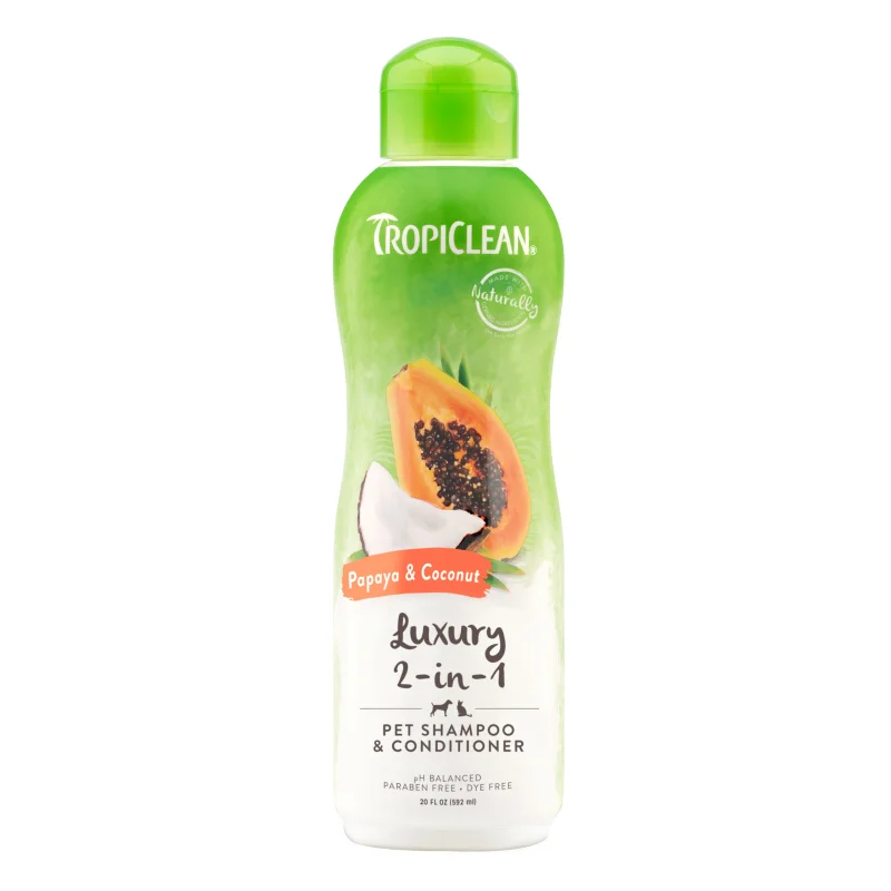 TropiClean Shampoo & Conditioner Papaya & Coconut Luxury 2-in-1 592ml