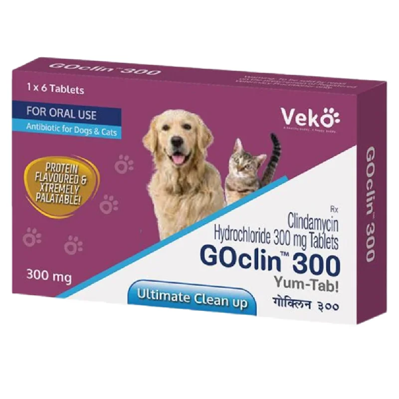 Veko Goclin 300mg (Clindamycin) Tablet for Dogs and Cats (pack of 6 tablets)