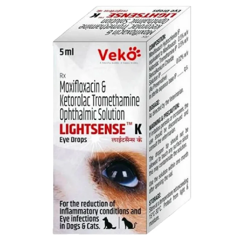 Veko Lightsense K (Moxifloxacin) Eye Drops for Dogs and Cats (5ml)