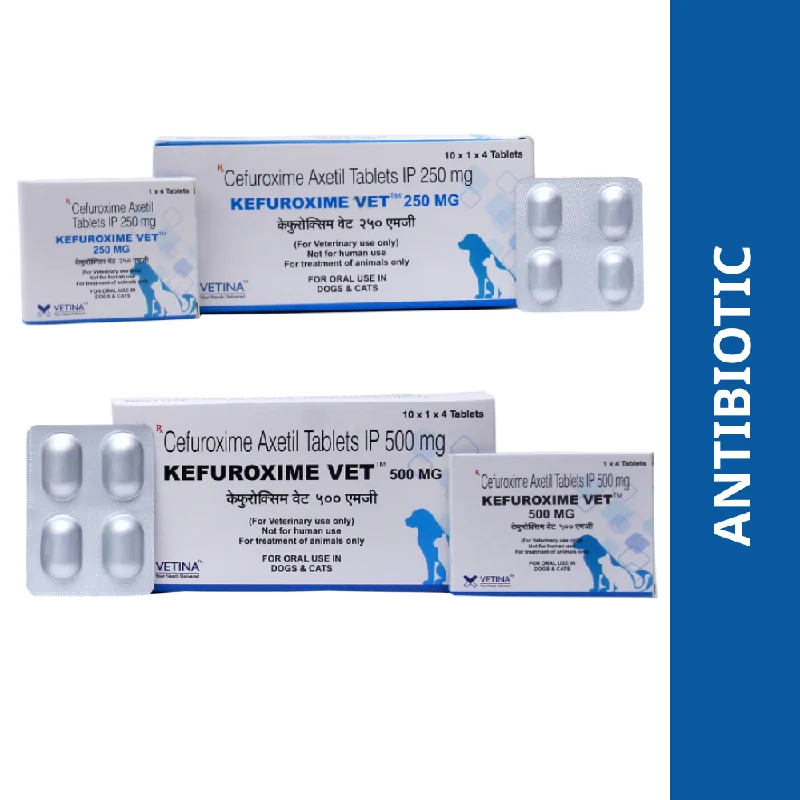 Vetina Kefuroxime Vet 250mg for Dogs and Cats (pack of 4 tablets)